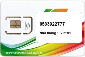 Sim Viettel 0583922777 